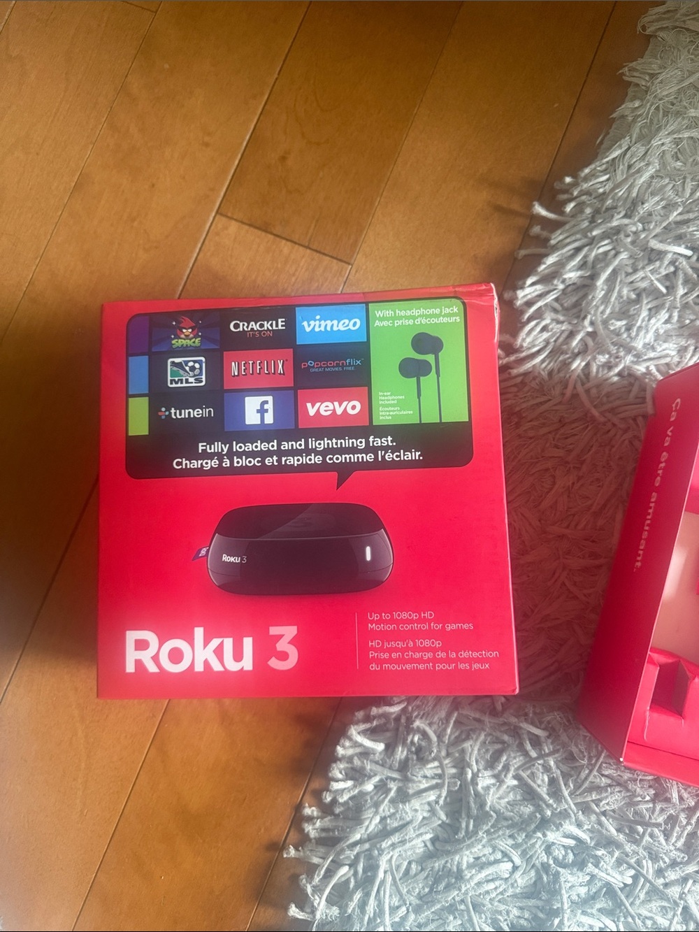 Roku 3 Streaming Player Box in Red